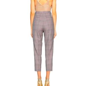 GANNI cropped pink check trousers